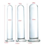 3 Size Solid Glass Dildo Anal Butt Plug Long 12 5cmx2 2 5 3cm Sex Toy Smooth And Beautiful Dildos For Women Men - 6