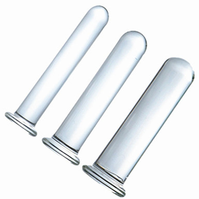 Deluxe Glass Dildo Anal Plug Set 3 Sizes Smooth Solid Longlasting Unisex Sex Toy For Women Men - 2