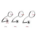 For Male Anal Plug Penis Chastity Lock Fetish Cock Ring 40 45 50mm Stainless Steel Metal Hook With - 5