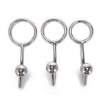 For Male Anal Plug Penis Chastity Lock Fetish Cock Ring 40 45 50mm Stainless Steel Metal Hook With - 4