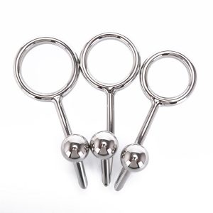For Male Anal Plug Penis Chastity Lock Fetish Cock Ring 40 45 50mm Stainless Steel Metal Hook With - 2