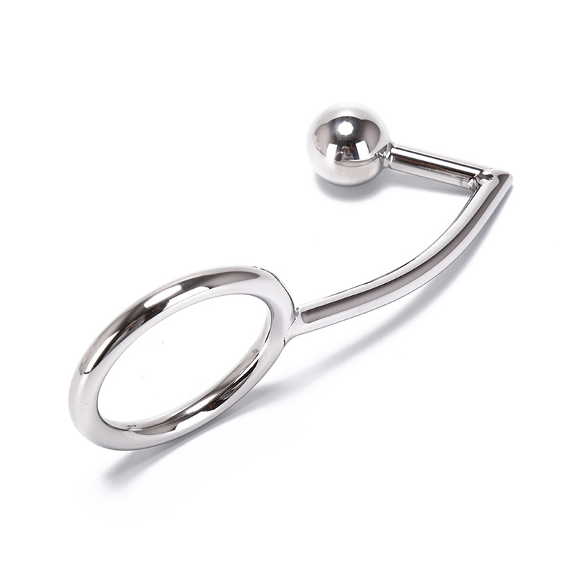 Stainless Steel Metal Male Chastity Lock Anal Plug Cock Ring 40mm 45mm 50mm Sizes Fetish Bdsm Tool - 11