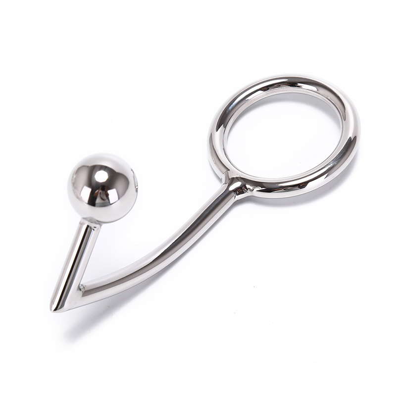 Stainless Steel Metal Male Chastity Lock Anal Plug Cock Ring 40mm 45mm 50mm Sizes Fetish Bdsm Tool - 6