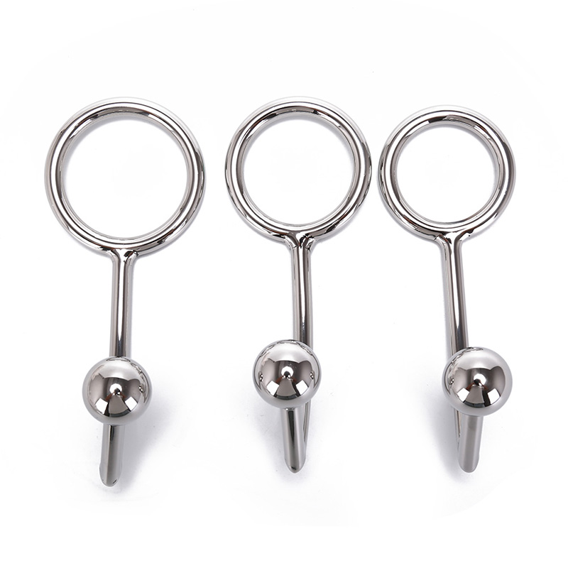 Stainless Steel Metal Male Chastity Lock Anal Plug Cock Ring 40mm 45mm 50mm Sizes Fetish Bdsm Tool - 5