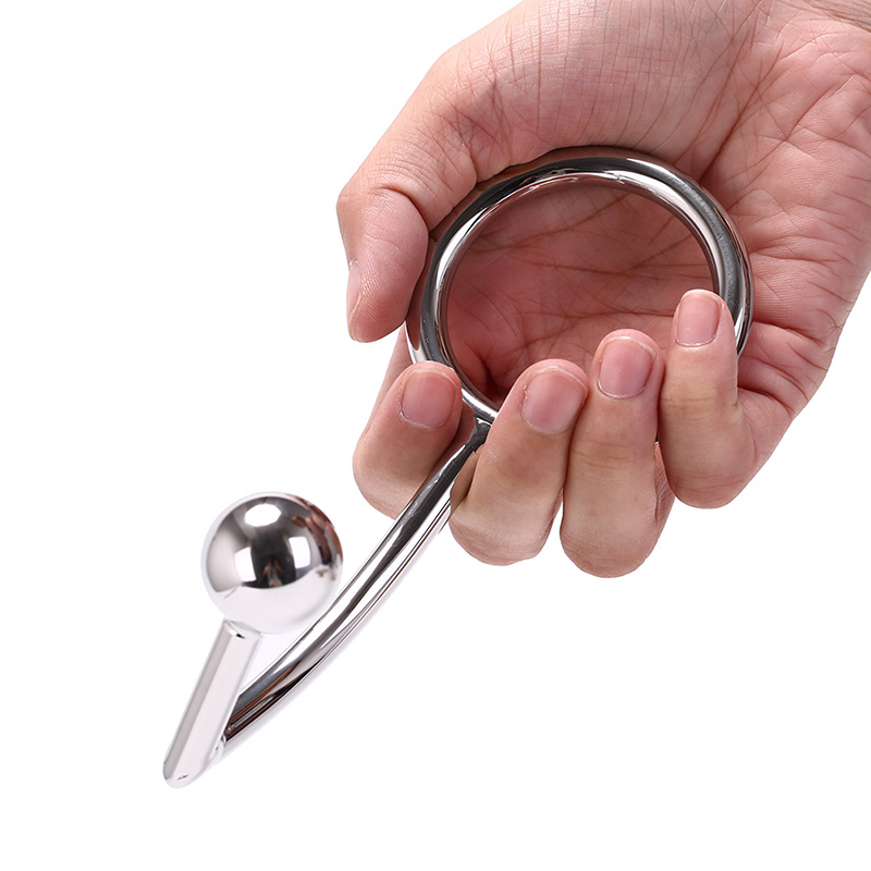 Stainless Steel Metal Male Chastity Lock Anal Plug Cock Ring 40mm 45mm 50mm Sizes Fetish Bdsm Tool - 2
