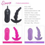 Silicone Anal Plug Remote Control Vibrator Men Beads Butt Vagina Adult Sex Toys For Woman Masturbator - 5