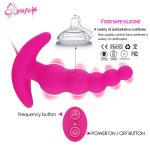 Silicone Anal Plug Remote Control Vibrator Men Beads Butt Vagina Adult Sex Toys For Woman Masturbator - 4
