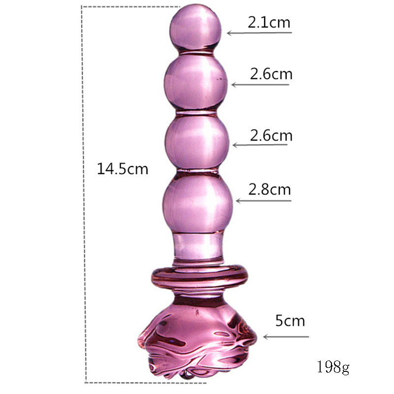 Smooth Glass Dildo For Women Long Solid Bead Rose Head Design Ideal For Vaginal Anal Pleasure Lesbianfriendly Adult Toy - 8