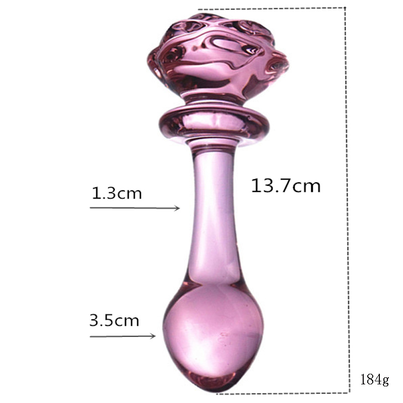 Smooth Glass Dildo For Women Long Solid Bead Rose Head Design Ideal For Vaginal Anal Pleasure Lesbianfriendly Adult Toy - 7