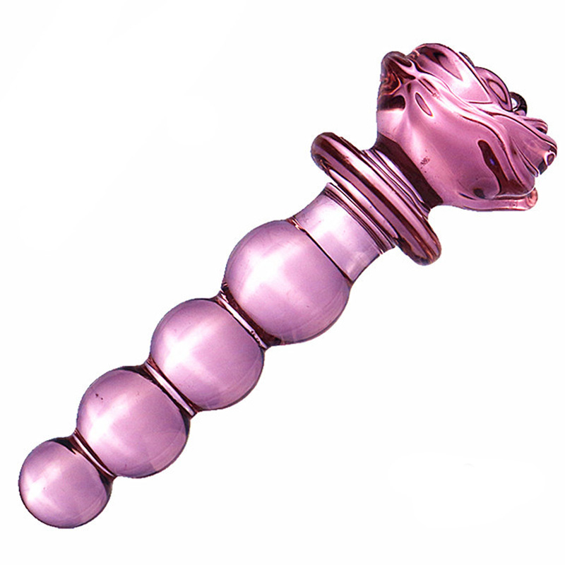 Smooth Glass Dildo For Women Long Solid Bead Rose Head Design Ideal For Vaginal Anal Pleasure Lesbianfriendly Adult Toy - 4