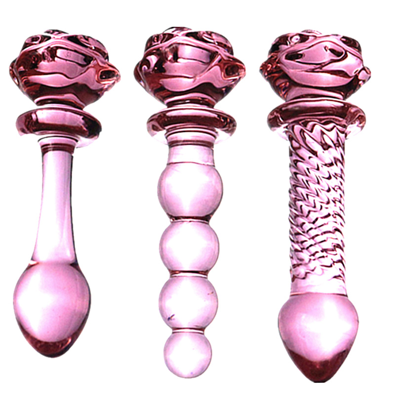 Smooth Glass Dildo For Women Long Solid Bead Rose Head Design Ideal For Vaginal Anal Pleasure Lesbianfriendly Adult Toy - 1