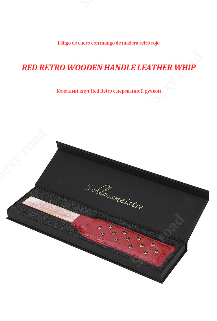 Bdsm Leather Whip With Retro Wooden Handle For Adult Roleplay Spanking Games Unisex - 8