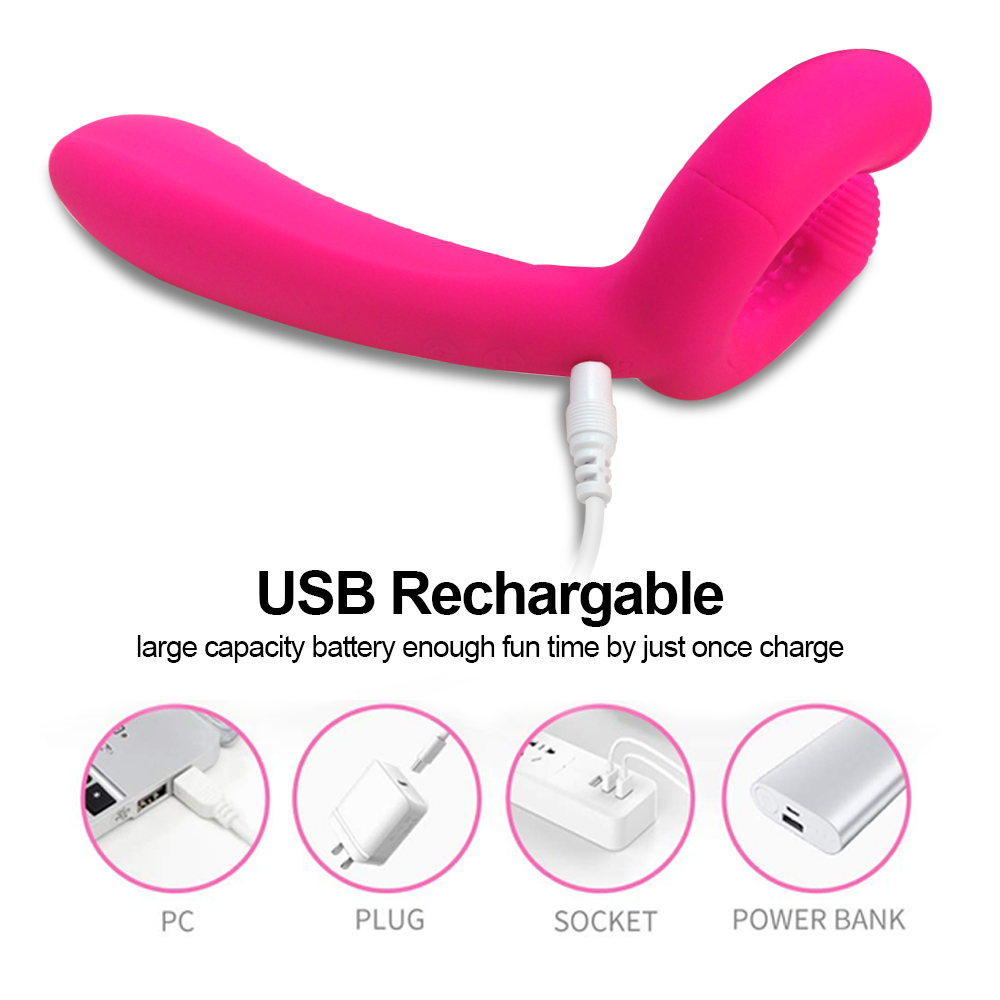 Dual Stimulation Vibrating Dildo Penis Ring For Couples Clitoral Nipple Anal Pleasure Toy For Adults - 4