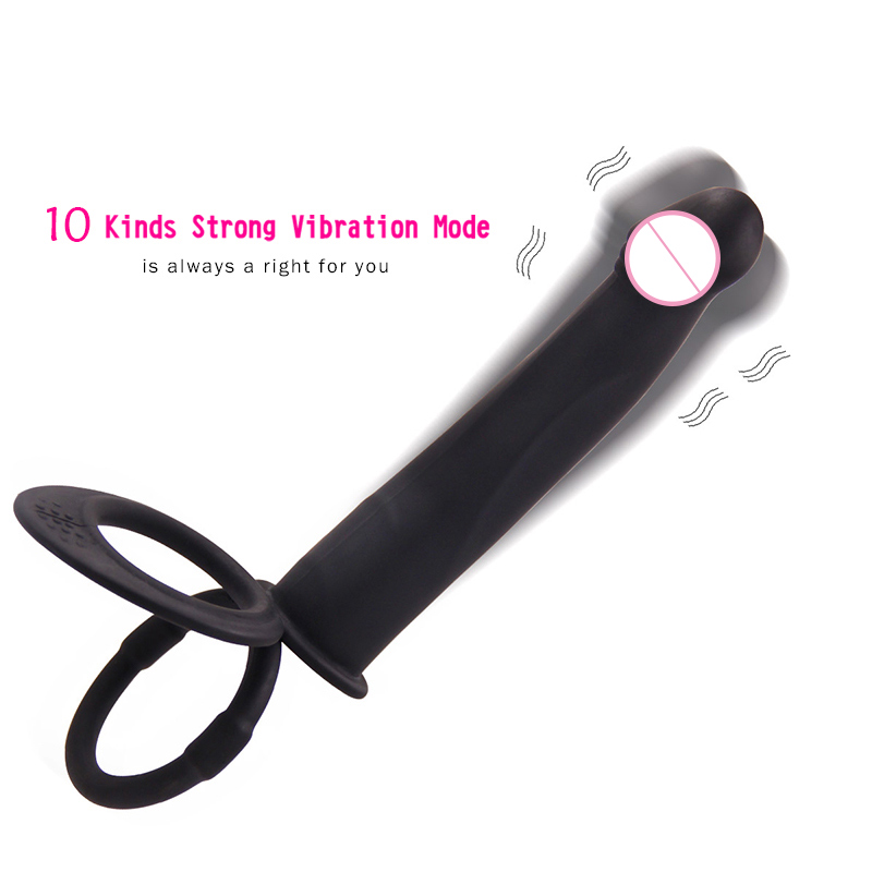 Double Penetration Silicone Anal Vibrator Multispeed Prostate Massager Cock Ring Dildo Butt Plug Unisex Adult Sex Toy - 3