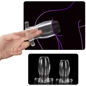 Clear Hollow Anal Sex Toys Prostata Massager Anus Spreader Enema Butt Plug Pussy Vagina Peeping Adult Games - 2