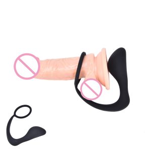 Adult Erotic Anal Sex Toys Silicone Male Prostate Massager Cock Ring Butt Plug For Men - 3