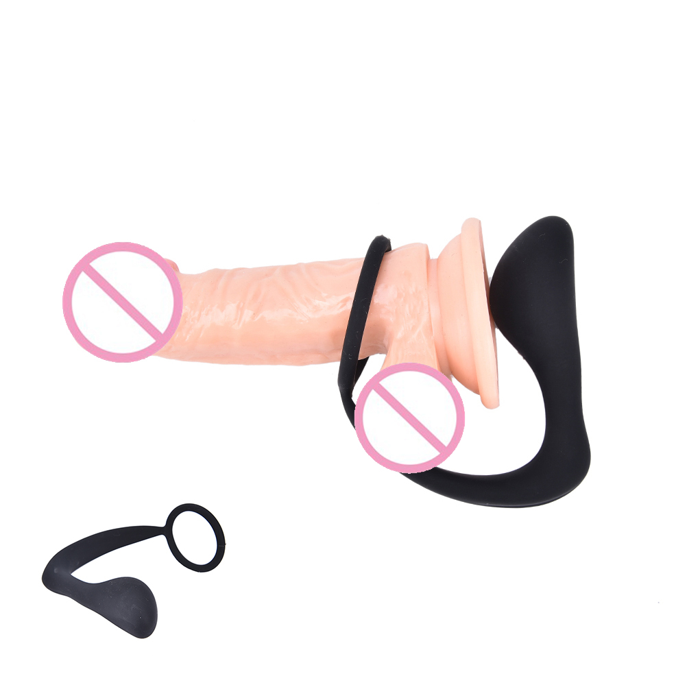 Silicone Prostate Massager For Men Adult Erotic Anal Sex Toy With Cock Ring Butt Plug - 8