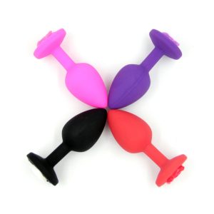 Rose 100% Silicone Soft Anal Plug Butt Sex Toys For Women Men Gay Toy Product Metal Ass Prostate Massager - 2