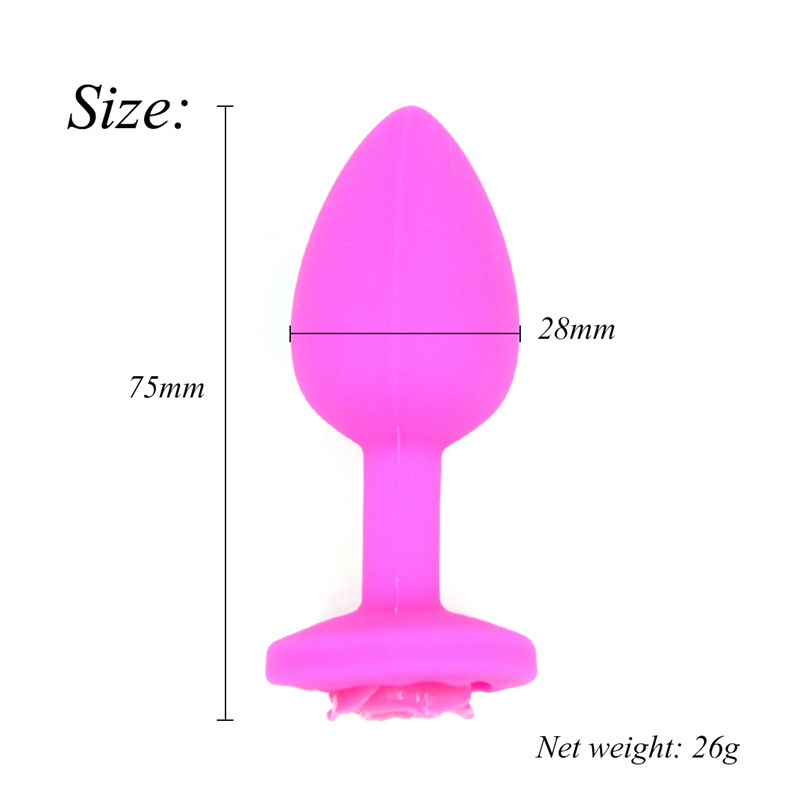 100 Silicone Rose Anal Plug Unisex Prostate Massager Safe Metalfree Butt Sex Toy For Men Women Gay - 7