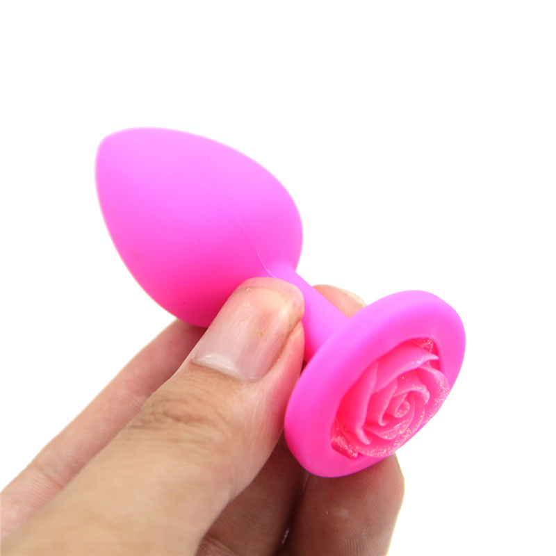 100 Silicone Rose Anal Plug Unisex Prostate Massager Safe Metalfree Butt Sex Toy For Men Women Gay - 6