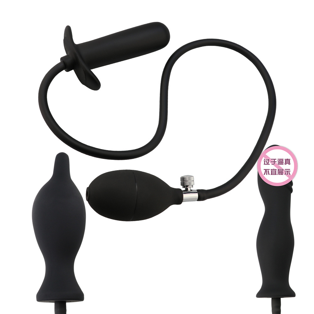 Expandable 3style Inflatable Anal Massager Butt Plug Pump Nonvibrating Suitable For Men Women Gay Adult Sex Toy - 5