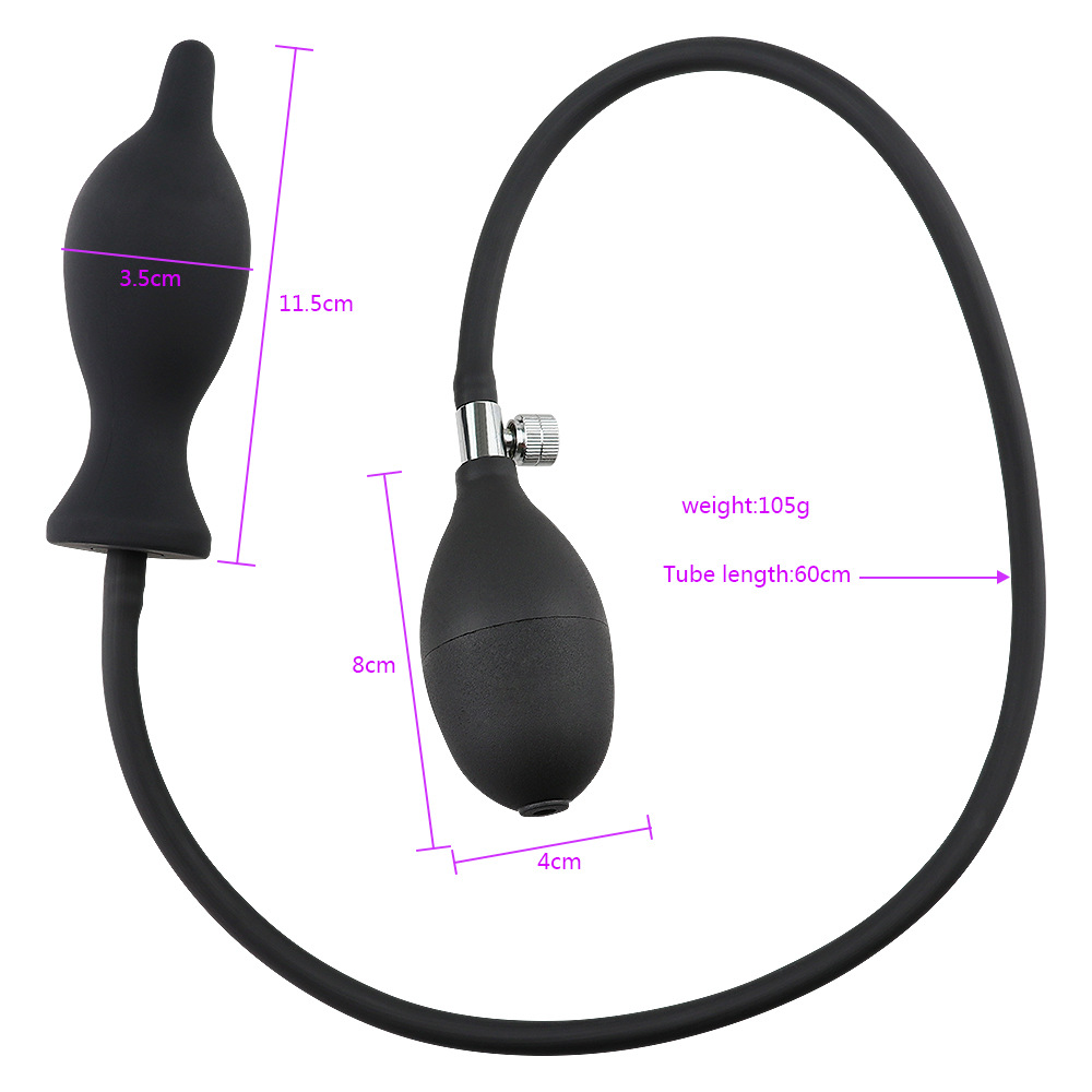 Expandable 3style Inflatable Anal Massager Butt Plug Pump Nonvibrating Suitable For Men Women Gay Adult Sex Toy - 2
