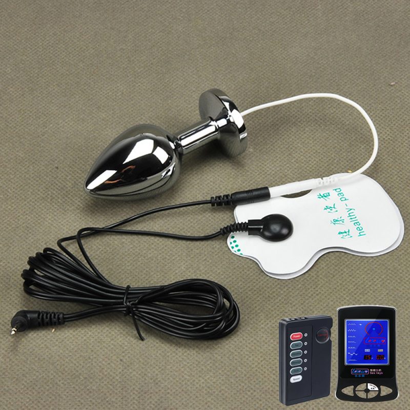 Electro Shock Butt Plug Metal Anal Beads Prostate Electrical Stimulation G Spot Medical Themed Therapy Massager Adult Sm Sex Toy