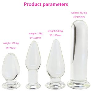 Clear Crystal Glass Dildos Masturbator Realistic Dildo Penis Large G-spot Anal Butt Plug Adult Sex Toys For Woman Female - 2
