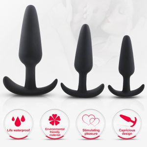 100% Safe Silicone Dildo Butt Plug Anal Plugs Unisex Sexy Stopper 3 Size Adult Sex Toys For Men Women Trainer Massager - 2