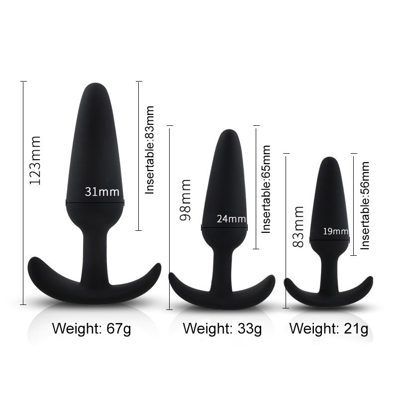Unisex Silicone Anal Plug Set Safe Hygienic Adult Sex Toy Trainer Massager For Men Women Available In 3 Sizes - 4