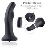 Hismith 18 5cm Silicone Butt Plug With Kliclok Tail For Premium Sex Machine Black Long Toy Anal Toys - 6