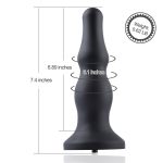 Hismith 18 5cm Silicone Butt Plug With Kliclok Tail For Premium Sex Machine Black Long Toy Anal Toys - 4