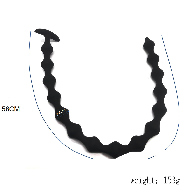 Extra Long 58cm Silicone Anal Beads Flexible Dildo Plug Sexual Stimulator For Adults Men Women Gay - 1