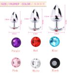 Metal Anal Plug With Corlor Jeweled 3 Style S M L Steel Butt For Women Men Sex Toys Wearing Outdoor All Day Beginner - 4