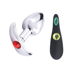Metal Anal Plug With Corlor Jeweled 3 Style S M L Steel Butt For Women Men Sex Toys Wearing Outdoor All Day Beginner