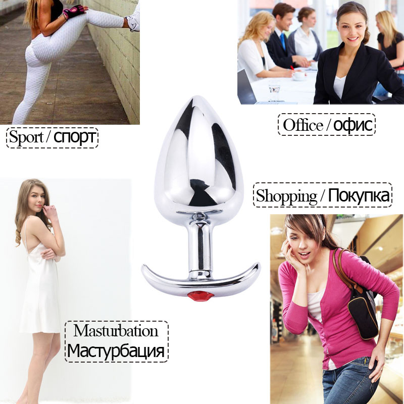 Stainless Steel Anal Plug Jeweled 3 Sizes S M L Ideal For Beginners Men Women Allday Outdoor Wearable Sex Toy - 9