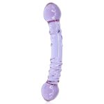 Purple Swirl Curved With Tip Crystal Glass Anal Plug G-spot Stimulator Dildo Massager Sex Product For Women Gay - 5