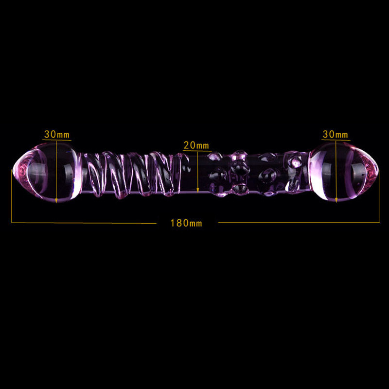 Purple Crystal Glass Anal Plug Curved Gspot Stimulator Dildo Massager For Women And Gay - 3