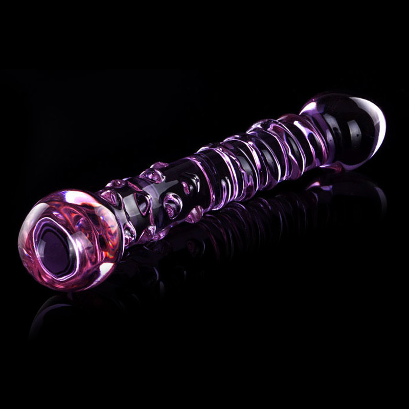Purple Crystal Glass Anal Plug Curved Gspot Stimulator Dildo Massager For Women And Gay - 2