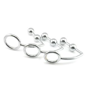 2 Balls Anal Hook Male Chastity Cock Ring Penis Lock With Ball Plug Sex Toys 3 Size For Choice - 2