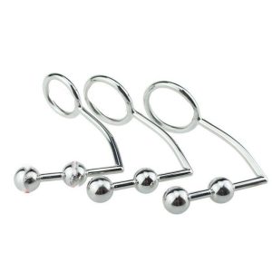 2 Balls Anal Hook Male Chastity Cock Ring Penis Lock With Ball Plug Sex Toys 3 Size For Choice