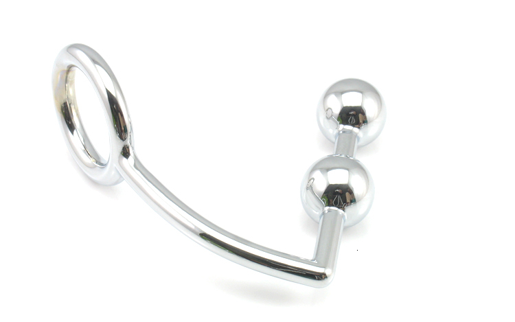 Male Chastity Device With Dual Ball Anal Hook Adjustable Cock Ring Penis Lock And Optional Size Ball Plug Sex Toy - 5