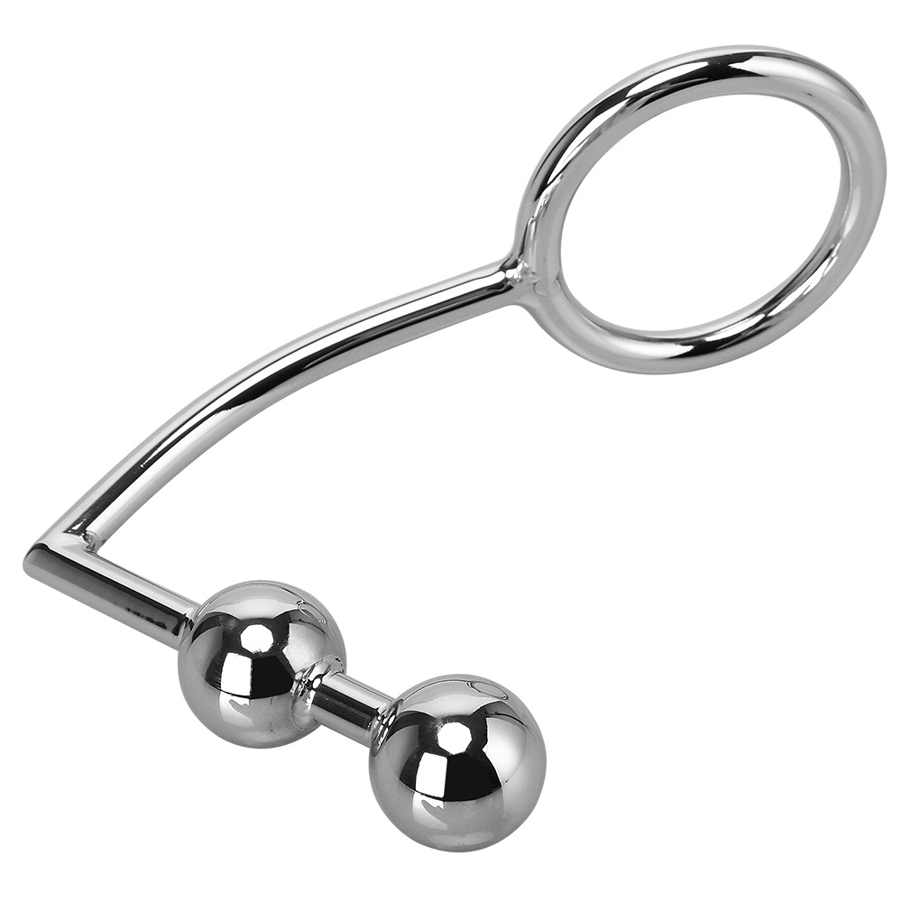Male Chastity Device With Dual Ball Anal Hook Adjustable Cock Ring Penis Lock And Optional Size Ball Plug Sex Toy - 3