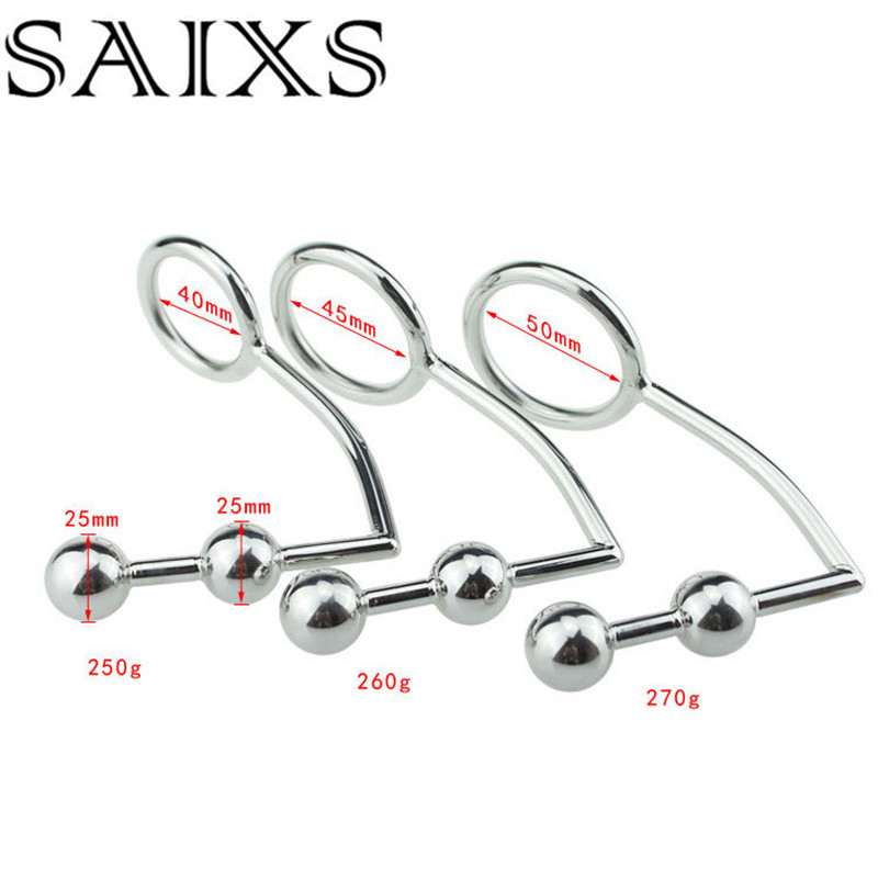 Male Chastity Device With Dual Ball Anal Hook Adjustable Cock Ring Penis Lock And Optional Size Ball Plug Sex Toy - 2