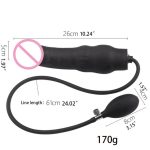 Silicone Anal Plug Inflatable Dildo Butt Stretcher Pump Expandable Massager Sex Toy For Women Men - 6