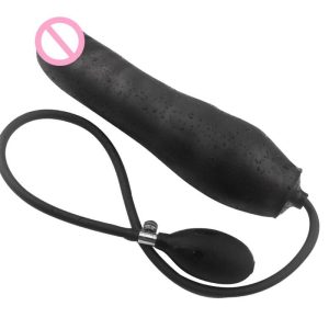 Silicone Anal Plug Inflatable Dildo Butt Stretcher Pump Expandable Massager Sex Toy For Women Men