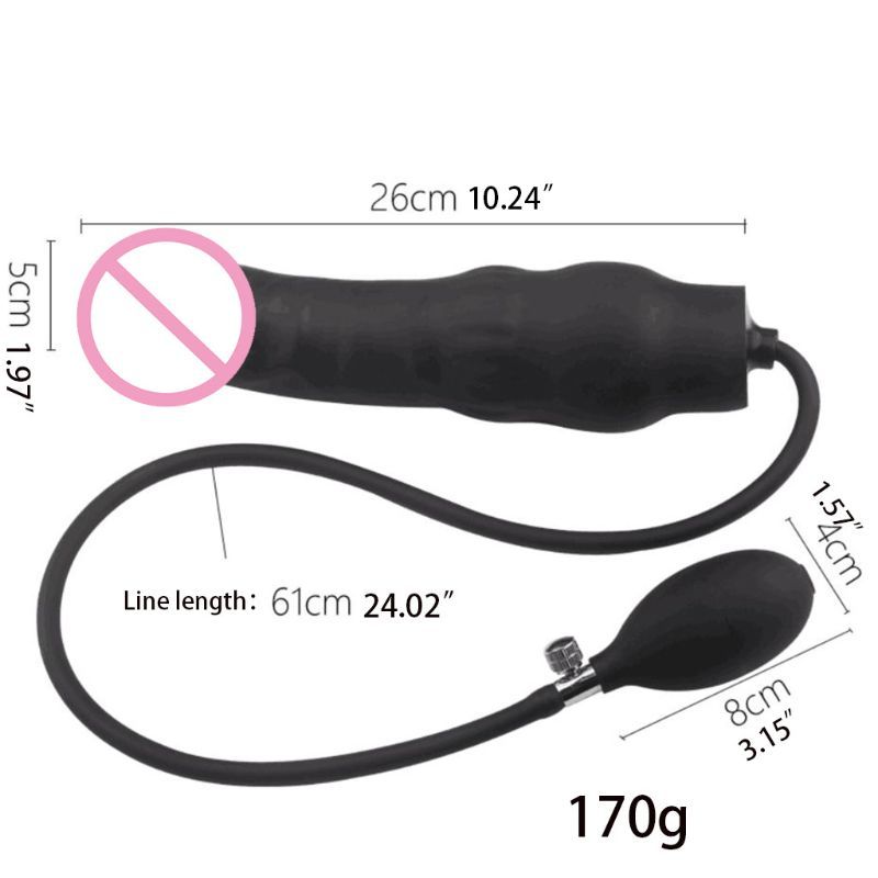 Silicone Inflatable Anal Plug With Pump Expandable Dildo Massager Unisex Butt Stretcher Sex Toy - 6