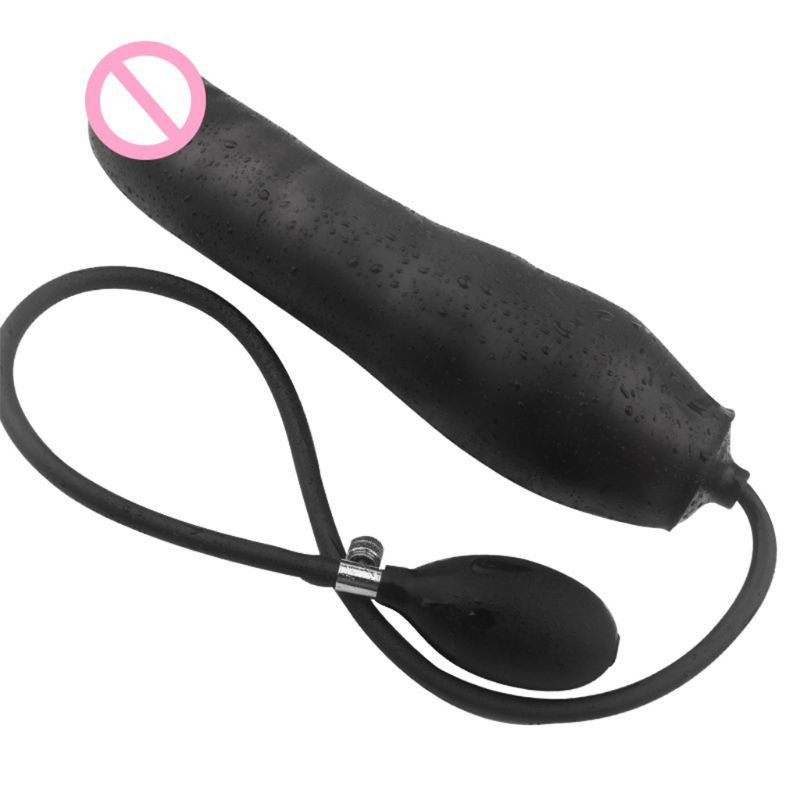 Silicone Inflatable Anal Plug With Pump Expandable Dildo Massager Unisex Butt Stretcher Sex Toy - 3