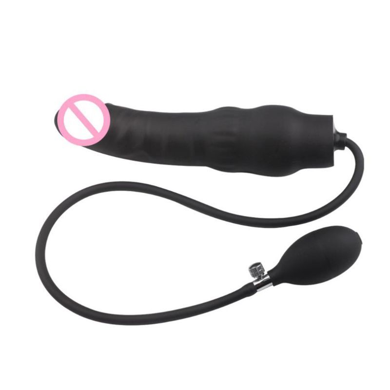 Silicone Inflatable Anal Plug With Pump Expandable Dildo Massager Unisex Butt Stretcher Sex Toy - 2