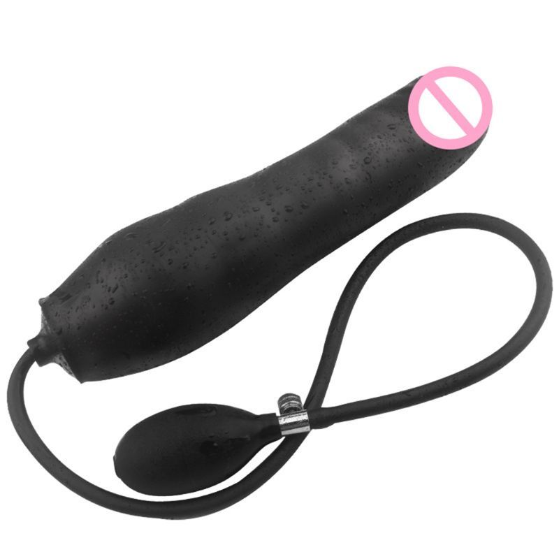 Silicone Inflatable Anal Plug With Pump Expandable Dildo Massager Unisex Butt Stretcher Sex Toy - 1